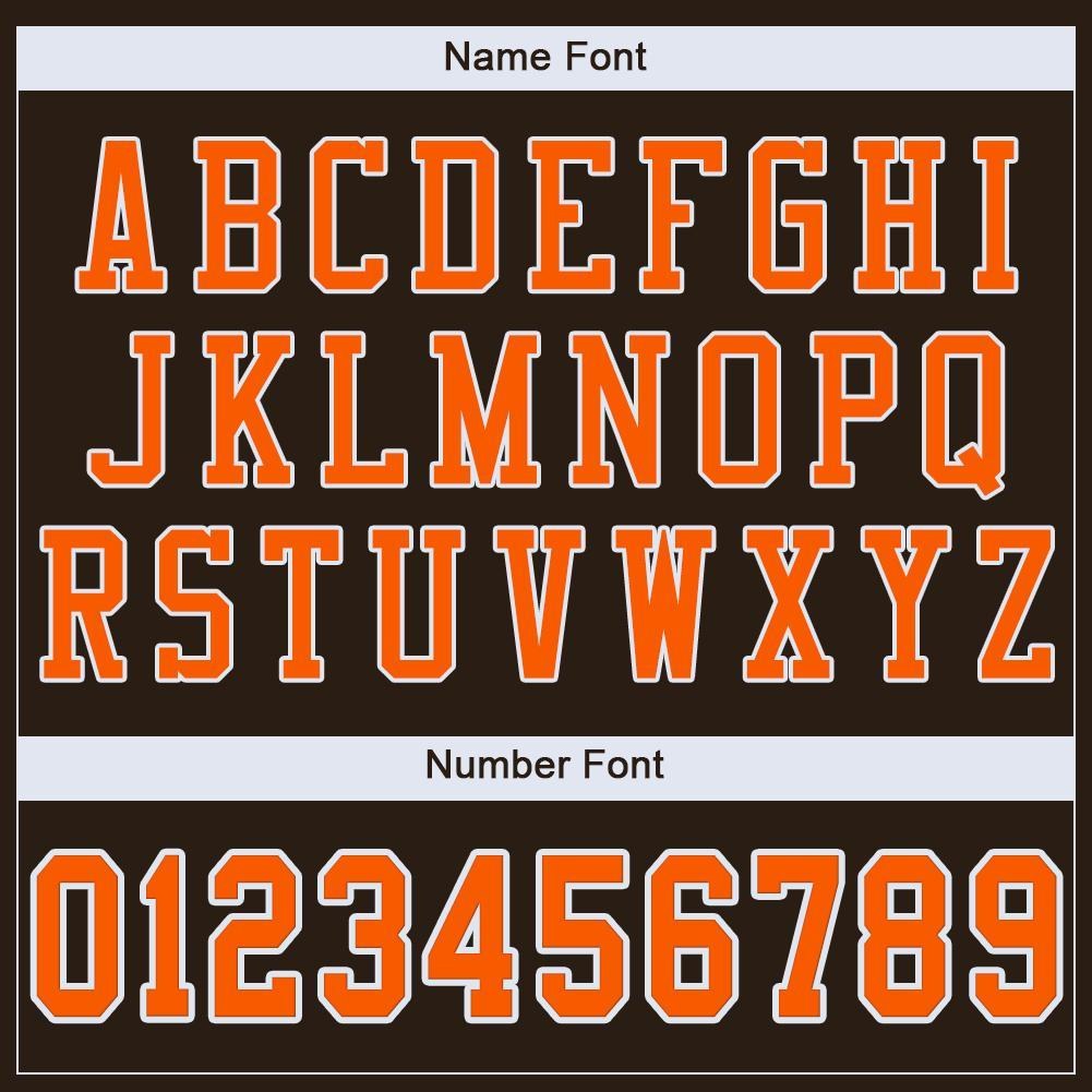 Custom Brown Orange-White Mesh Authentic Football Jersey photo 4