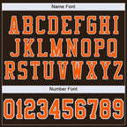Custom Brown Orange-White Mesh Authentic Football Jersey photo 4