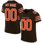 Custom Brown Orange-White Mesh Authentic Football Jersey photo 1