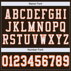 Custom Brown White-Orange Mesh Authentic Football Jersey photo 5