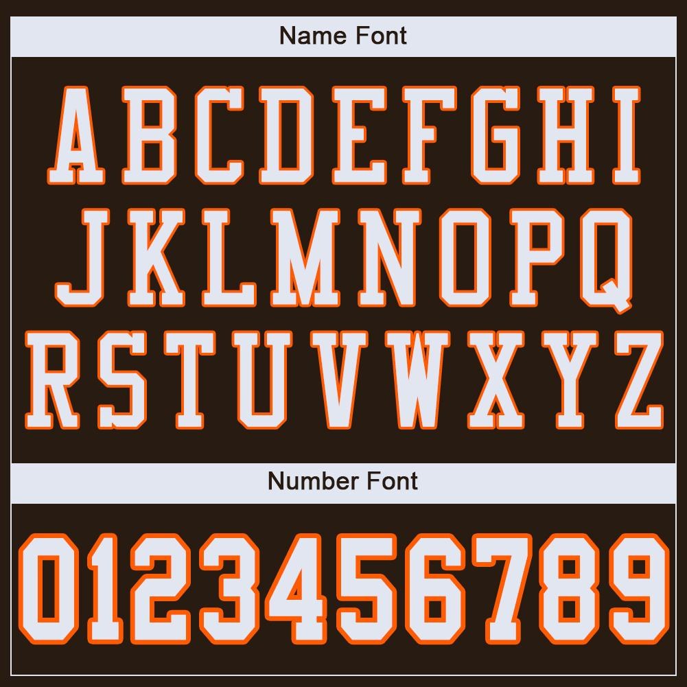 Custom Brown White-Orange Mesh Authentic Football Jersey photo 5