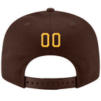 Custom Brown Gold-White Stitched Adjustable Snapback Hat photo 3