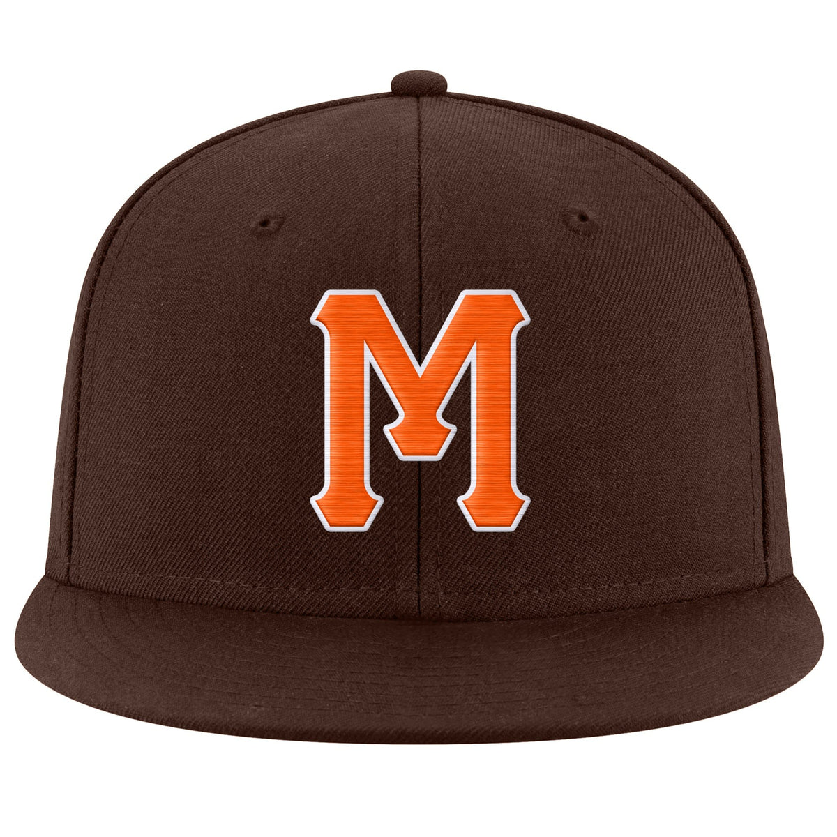 Custom Brown Orange-White Stitched Adjustable Snapback Hat photo 2