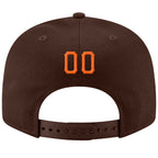 Custom Brown Orange-White Stitched Adjustable Snapback Hat photo 3
