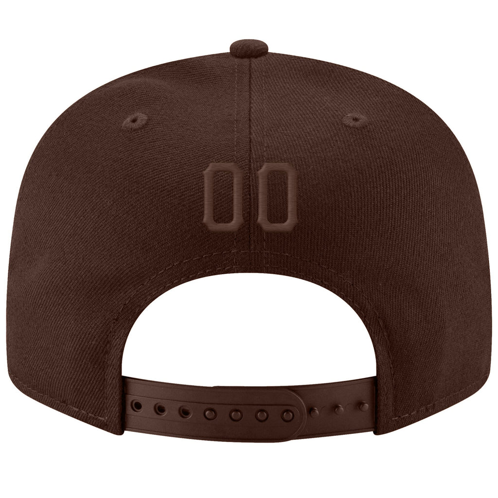 Custom Brown Brown-Gold Stitched Adjustable Snapback Hat photo 3