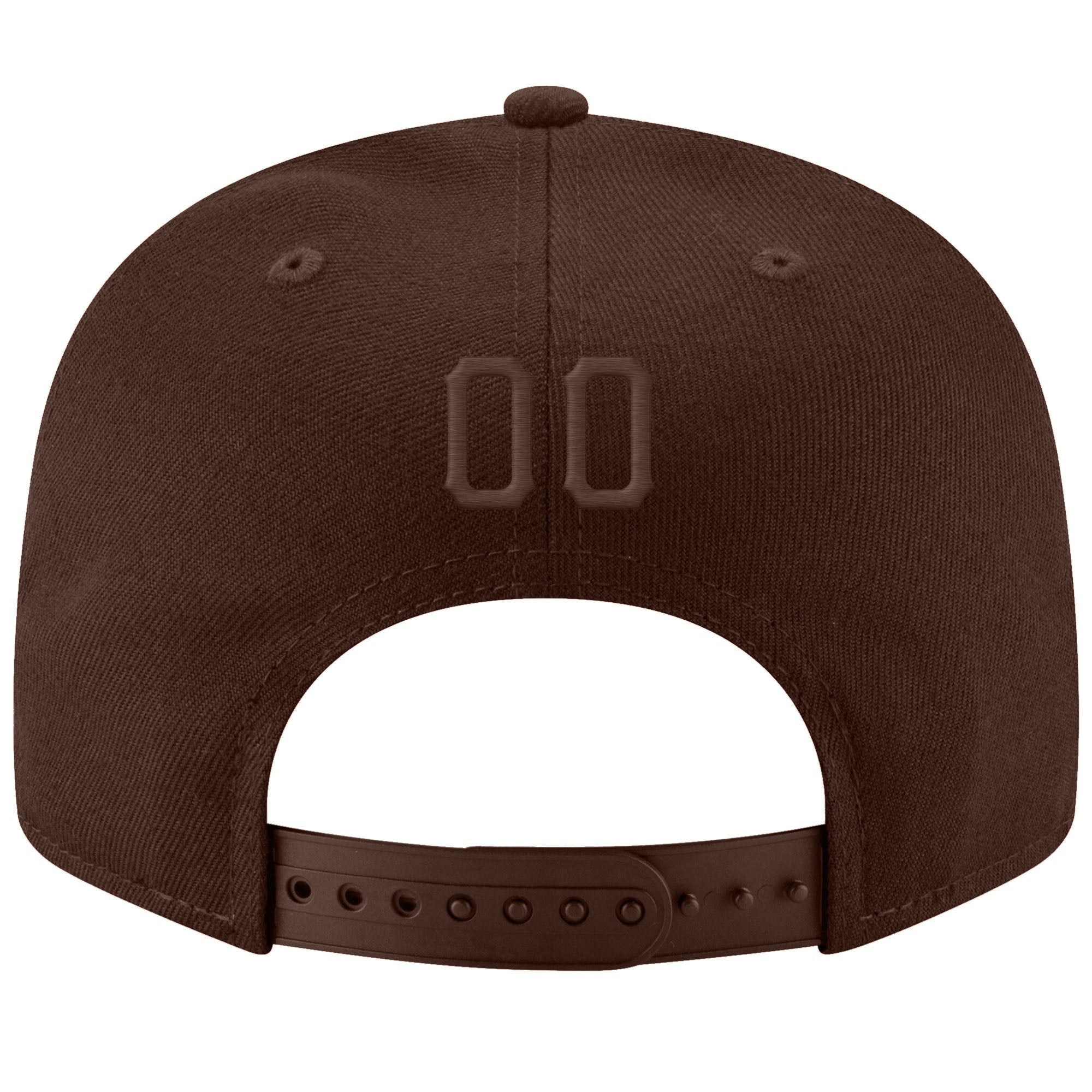 Custom Brown Brown-Gold Stitched Adjustable Snapback Hat photo 3