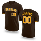 Custom Brown Gold-White Performance T-Shirt