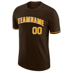 Custom Brown Gold-White Performance T-Shirt photo 4