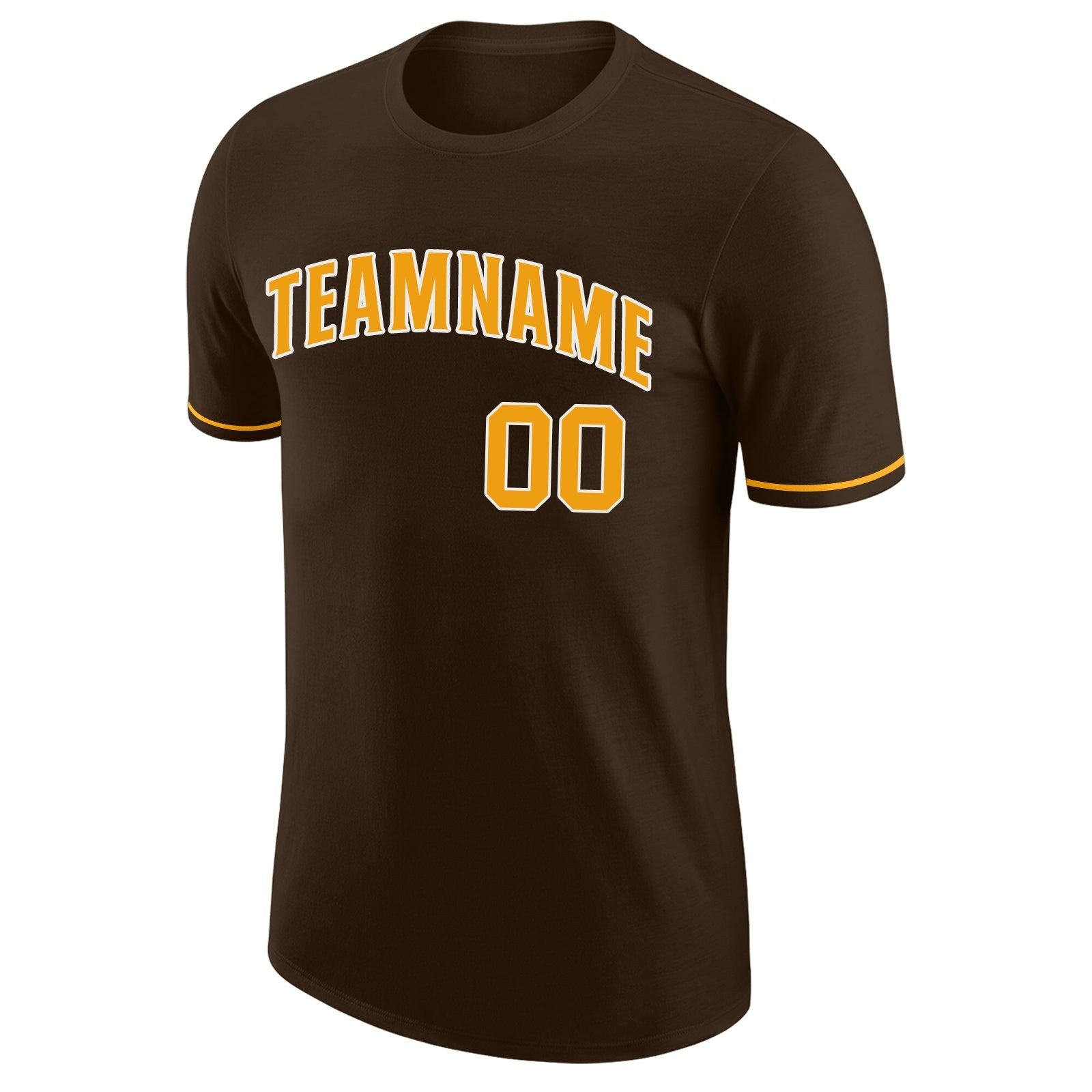 Custom Brown Gold-White Performance T-Shirt photo 4