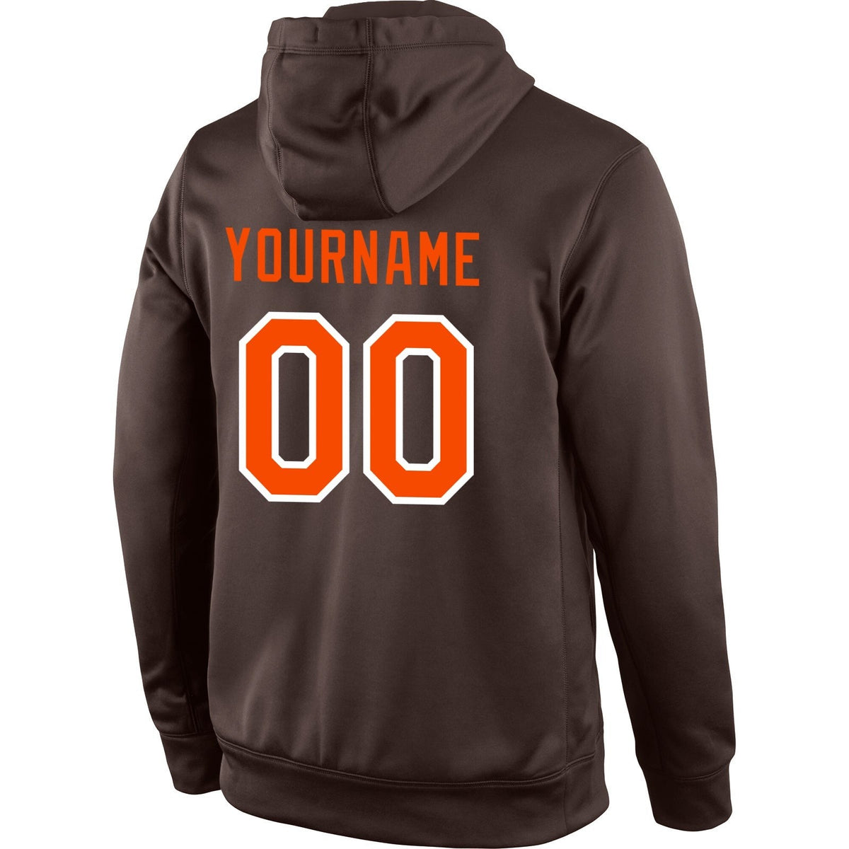 Custom Stitched Brown Orange-White Sports Pullover Sweatshirt Hoodie photo 3