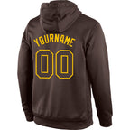 Custom Stitched Brown Brown-Gold Sports Pullover Sweatshirt Hoodie photo 3