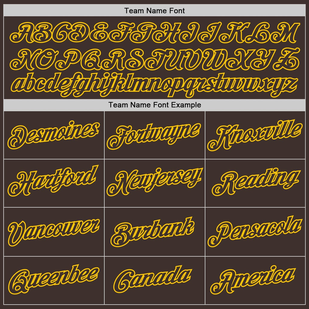 Custom Stitched Brown Brown-Gold Sports Pullover Sweatshirt Hoodie photo 5