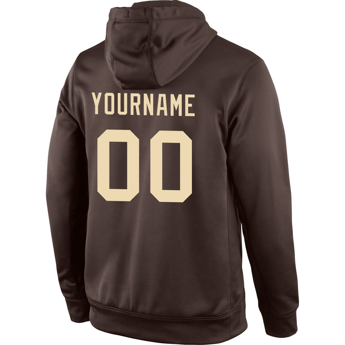 Custom Stitched Brown Cream-Gold Sports Pullover Sweatshirt Hoodie photo 3