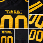Custom Brown Gold Mesh Authentic Football Jersey detail