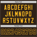 Custom Brown Brown-Gold Mesh Authentic Football Jersey photo 3