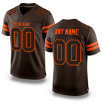 Custom Brown Brown-Orange Mesh Authentic Football Jersey