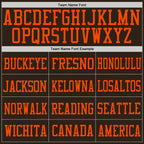 Custom Brown Brown-Orange Mesh Authentic Football Jersey photo 2