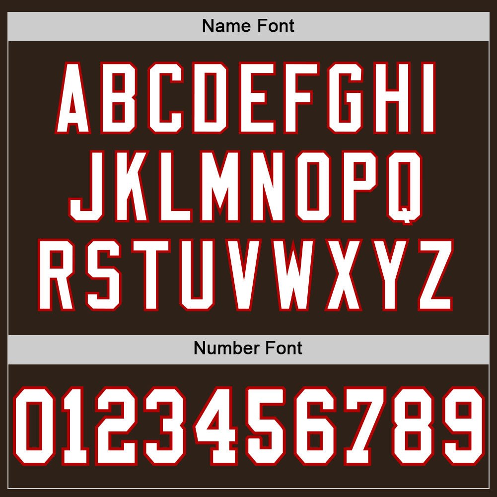 Custom Brown White-Red Mesh Authentic Football Jersey photo 3