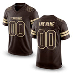 Custom Brown Brown-Cream Mesh Authentic Football Jersey