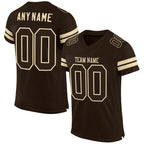 Custom Brown Brown-Cream Mesh Authentic Football Jersey photo 1
