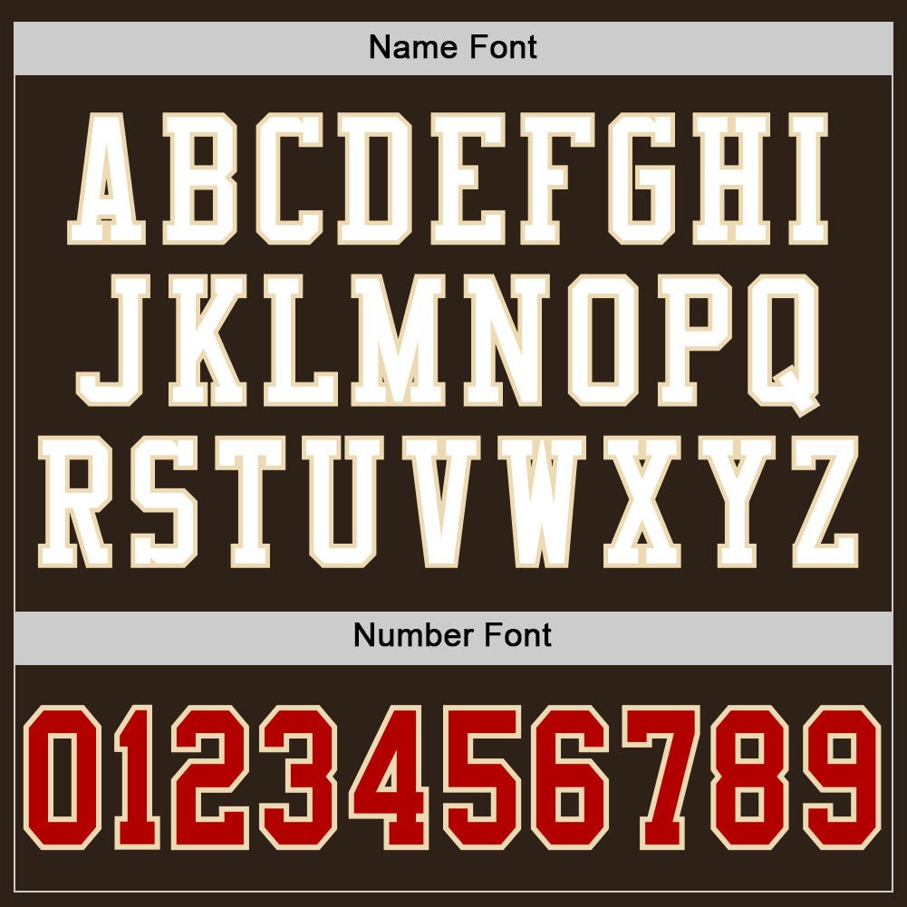 Custom Brown Red-Cream Mesh Authentic Football Jersey photo 3
