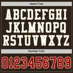 Custom Brown Red-Cream Mesh Authentic Football Jersey photo 3