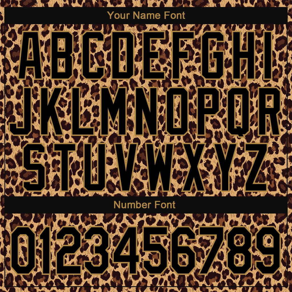 Custom Stitched Brown Brown-Old Gold 3D Pattern Design Leopard Sports Pullover Sweatshirt Hoodie photo 3