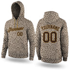 Custom Stitched Brown Brown-Old Gold 3D Pattern Design Leopard Sports Pullover Sweatshirt Hoodie