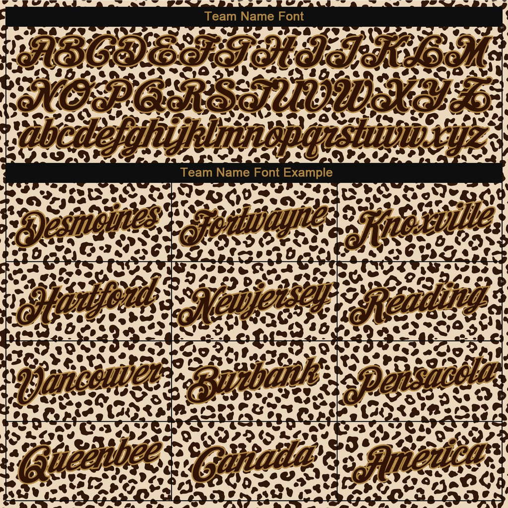Custom Stitched Brown Brown-Old Gold 3D Pattern Design Leopard Sports Pullover Sweatshirt Hoodie photo 2