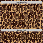 Custom Brown Brown-Old Gold 3D Pattern Design Leopard Authentic Basketball Jersey photo 3