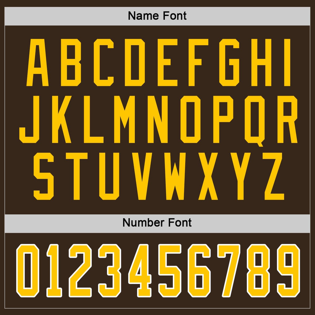 Custom Brown Gold-White Hockey Jersey photo 2