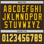 Custom Brown Gold-White Hockey Jersey photo 2