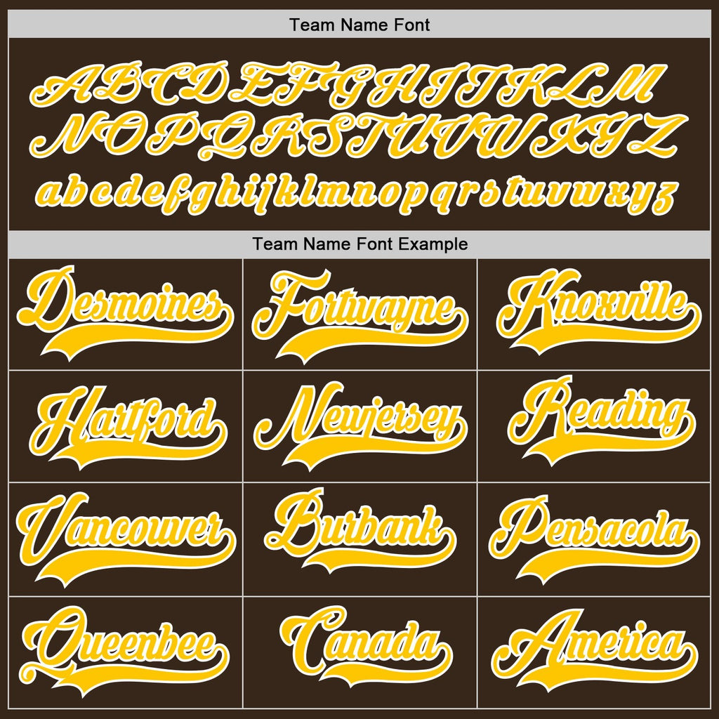Custom Brown Gold-White Hockey Jersey photo 3