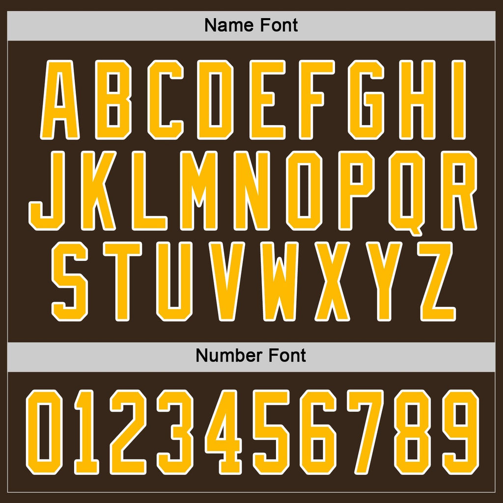 Custom Brown Gold-White Hockey Jersey photo 3