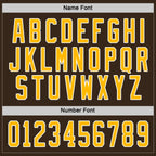 Custom Brown Gold-White Hockey Jersey photo 3