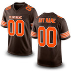 Custom Brown Orange-White Mesh Authentic Football Jersey