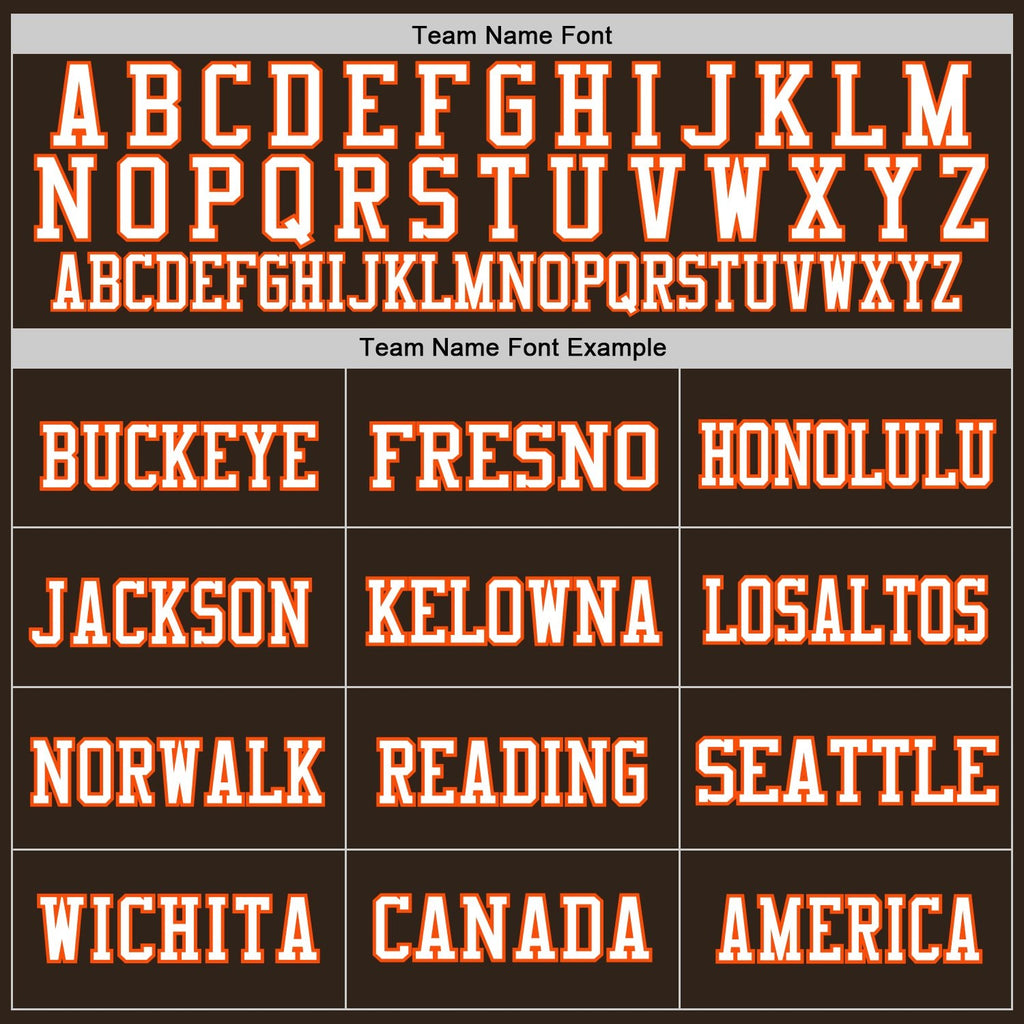 Custom Brown Orange-White Mesh Authentic Football Jersey photo 2