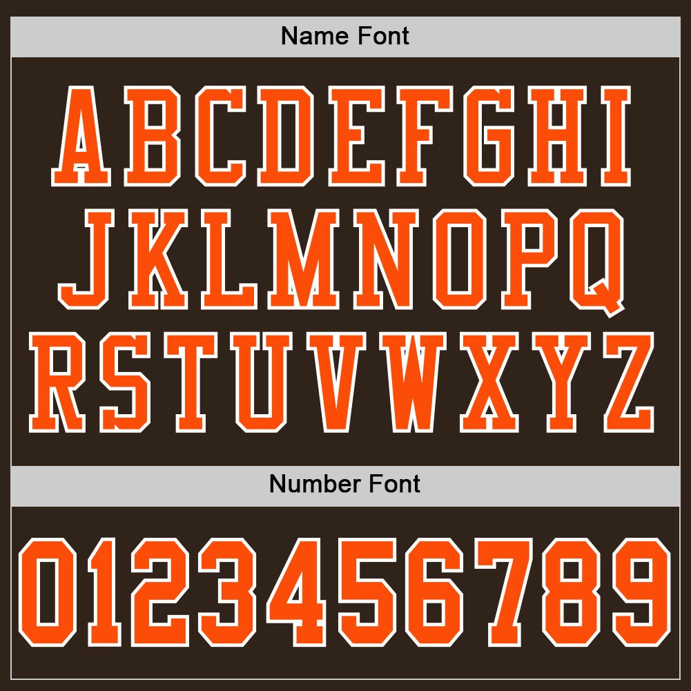 Custom Brown Orange-White Mesh Authentic Football Jersey photo 3