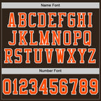 Custom Brown Orange-White Mesh Authentic Football Jersey photo 3