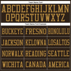Custom Brown Old Gold-White Mesh Authentic Football Jersey photo 2