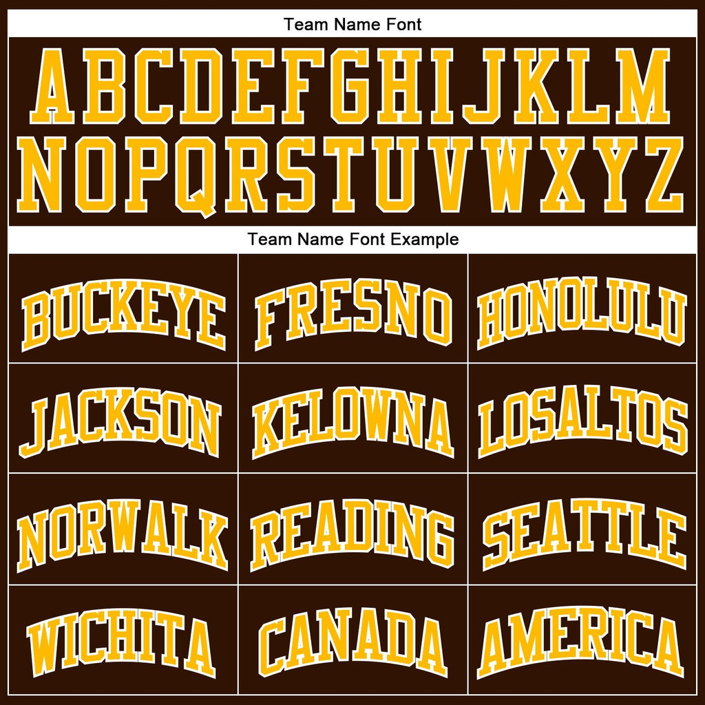 Custom Brown White Pinstripe Gold Authentic Basketball Jersey photo 2