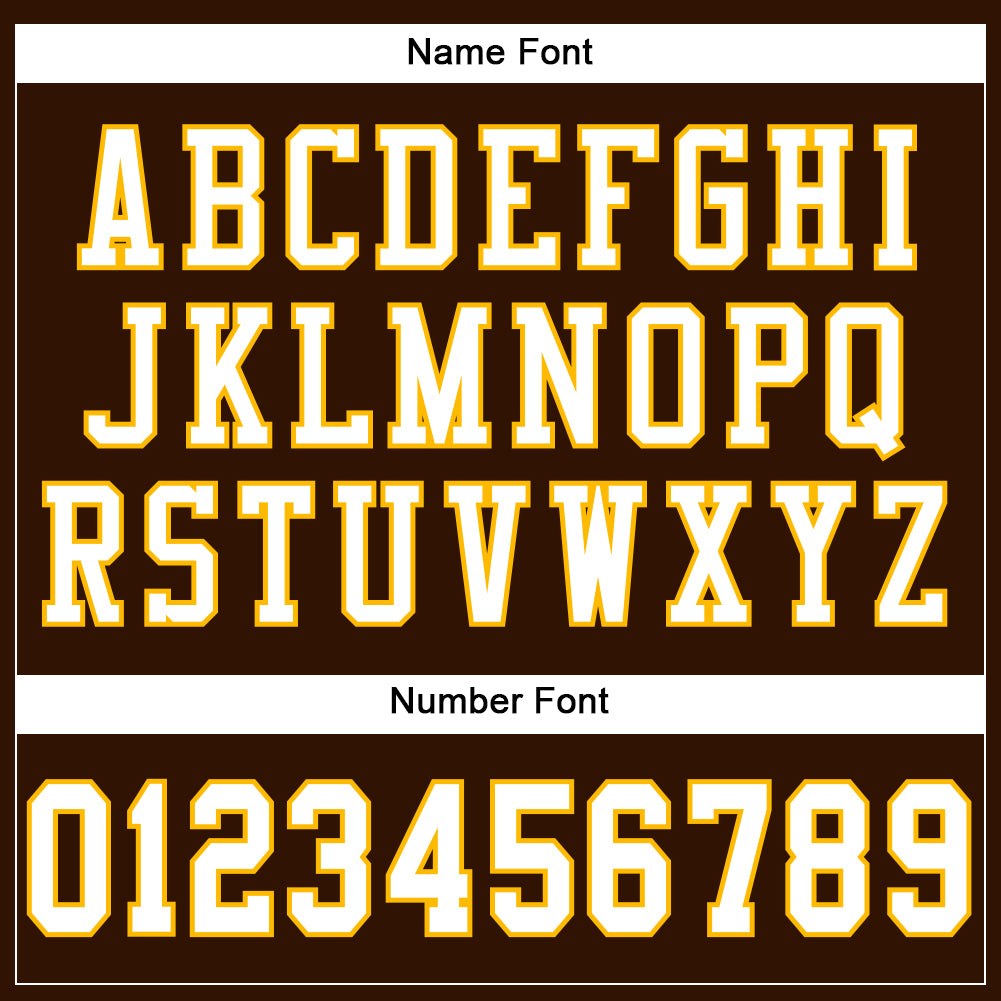 Custom Brown White-Gold Mesh Authentic Football Jersey photo 3