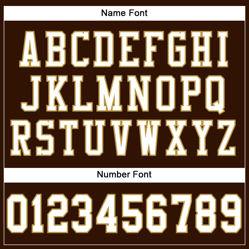 Custom Brown White-Old Gold Mesh Authentic Football Jersey photo 3
