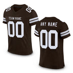 Custom Brown White Mesh Authentic Football Jersey
