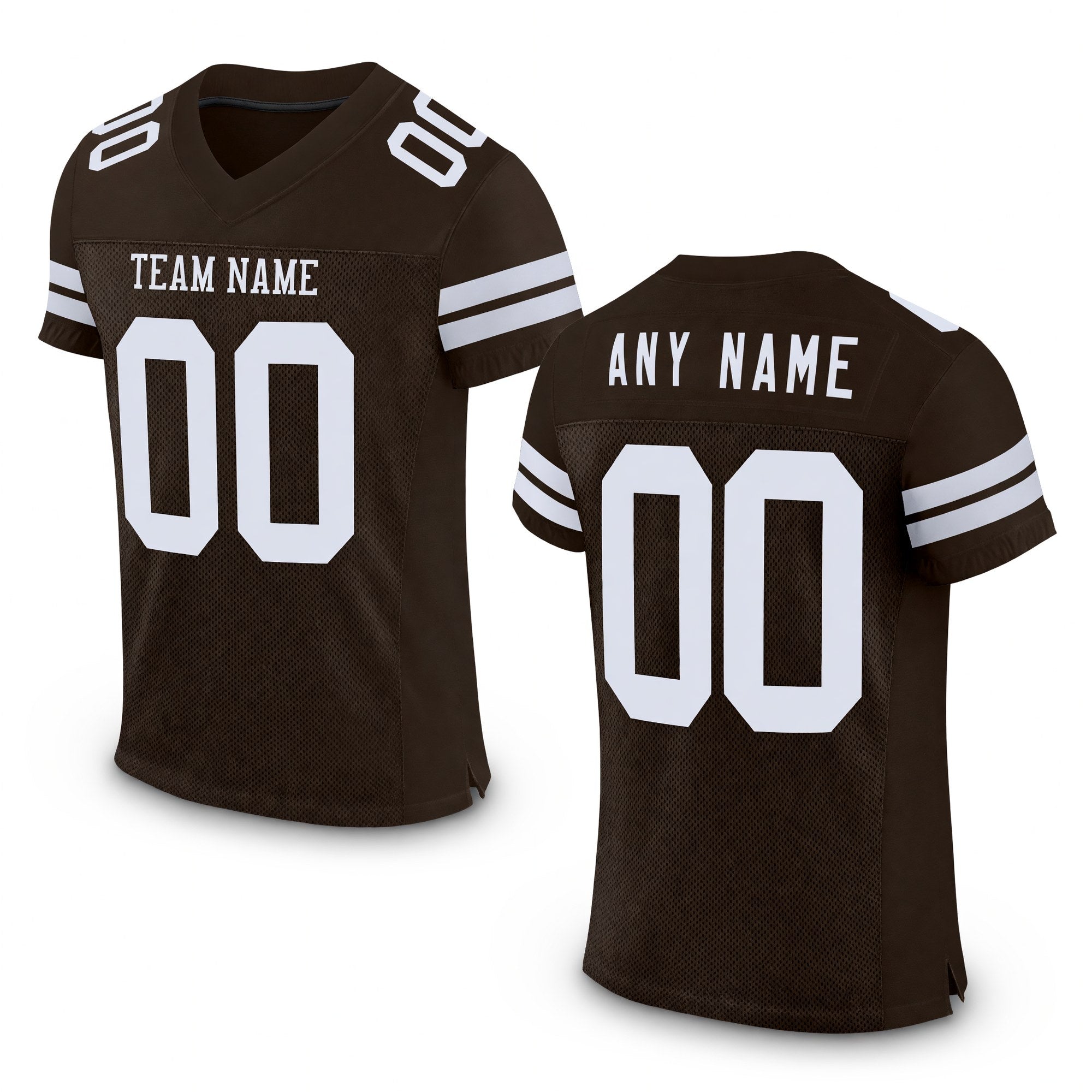 Custom Brown White Mesh Authentic Football Jersey