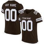 Custom Brown White Mesh Authentic Football Jersey photo 1