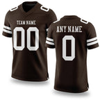 Custom Brown White Authentic Football Jersey