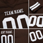 Custom Brown White Authentic Football Jersey detail