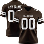 Custom Brown White Authentic Football Jersey photo 1