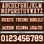 Custom Brown White-Orange Authentic Football Jersey photo 3